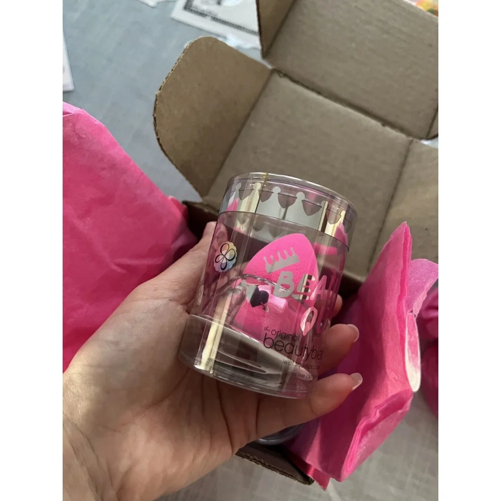 PINK Beauty Queen Original Beauty Blender Sponge makeup tool + Stand New
